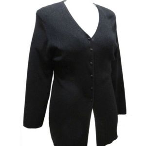 STUDIO J BLACK Sparkle Flex LONG Sleeved SWEATER